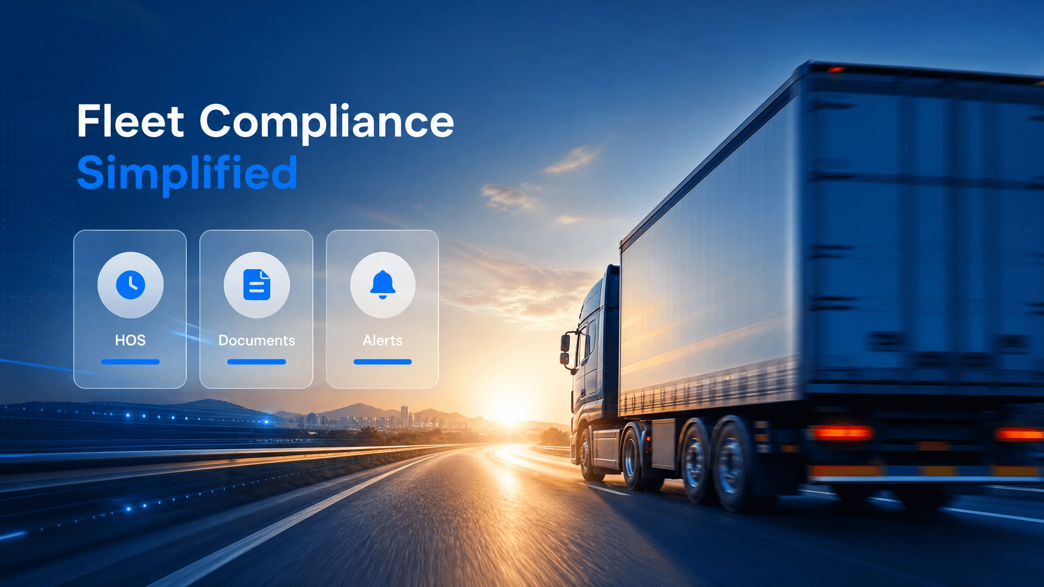 Fleet compliance simplified: HOS, documents, and alerts on one platform.