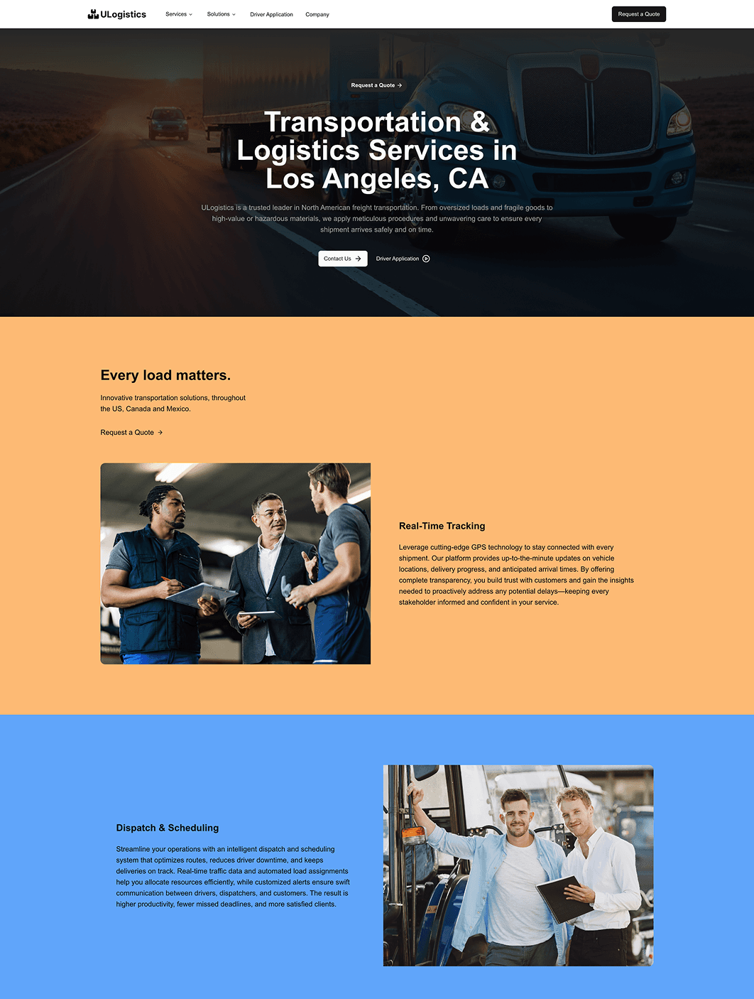 Tentrucks Websites Example #1