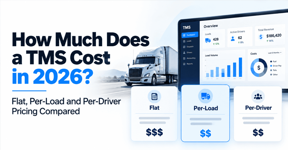 How Much Does a TMS Cost in 2026? Flat, Per-Load and Per-Driver Pricing Compared