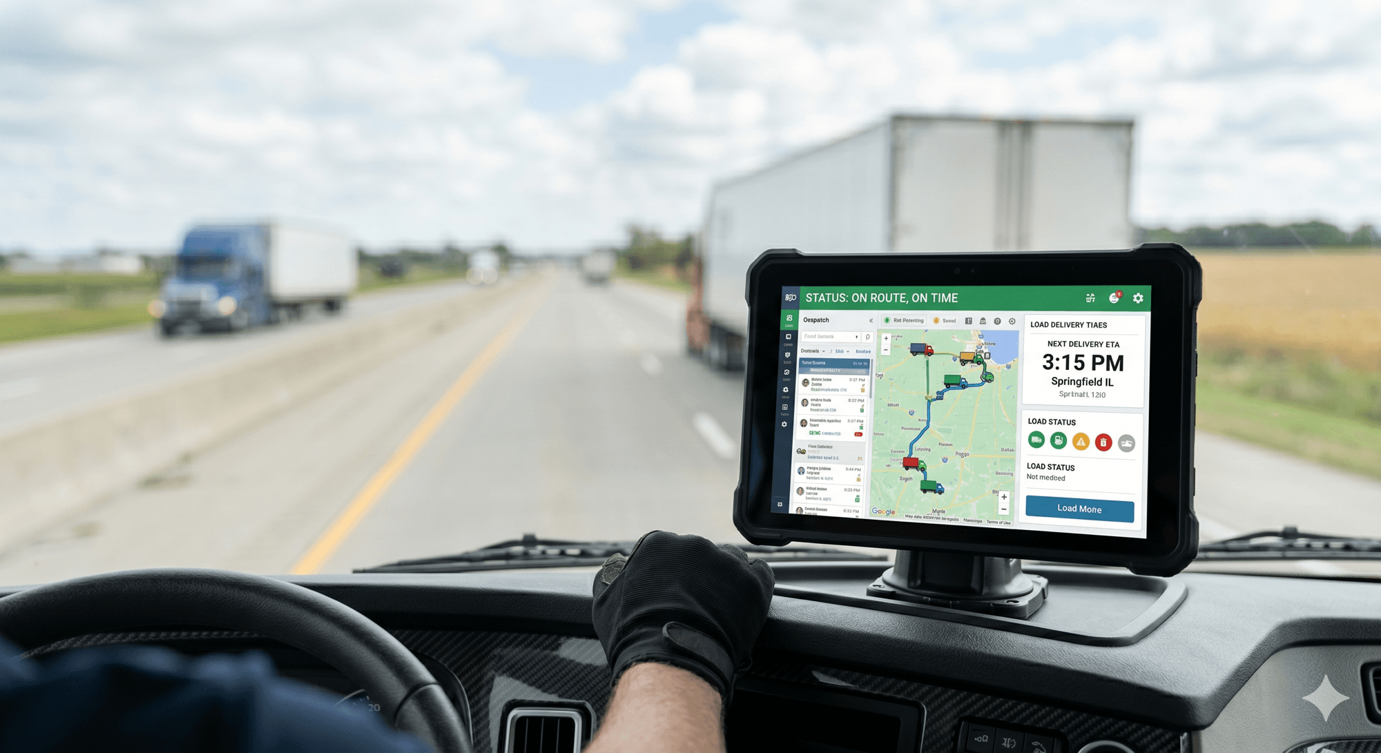 TenTrucks dispatch software is built for carriers running 1–100 trucks. One screen replaces sticky notes, printed load boards, and phone calls — assign loads, track trucks in real time, update brokers, handle BOLs and PODs, and generate invoices.